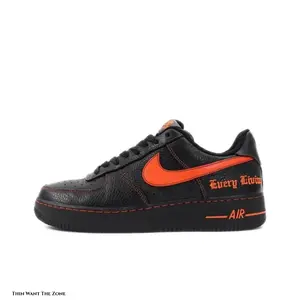 Unisex Thick Sole Casual Sneakers Black Orange Pebbled Leather Lace-Up Shoes