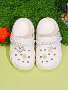 Cute Girls' Garden Shoes, Vibrant and Youthful Design with Butterfly, Flower, Star Accents, Comfortable One-Step Sandals