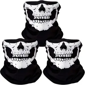 3Pcs Breathable Face Masks Skull Mask Seamless Balaclava Mask Headwear Scarf