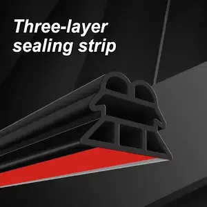 5m/10m Car Door Rubber Seal Strip, Three-Layer Sealing Strip, Rubber Protection Strip, Trunk Hood Soundproofing Seal for Cars