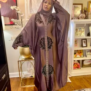 Brown color Butterfly abaya set