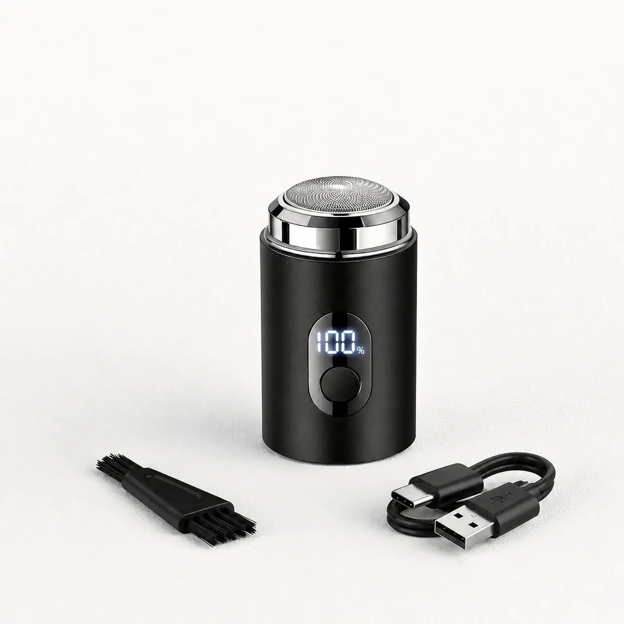 Mini Portable Electric Shaver for Men, Digital Display USB Rechargeable Pocket Rotary Razor, Travel Compact Shaving Gadget for Car Daily Use, Perfect Gift for Husband Dad