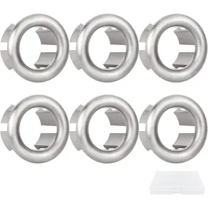 6-Claw Bathroom Kitchen Sink Overflow Ring Basin Trim Cover Hole Insert in Caps (6Pcs Brushed Nickel)