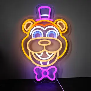 Bear Neon Wall Decor Sign, Colorful LED RGB Lights with USB Power, Colorful Lights for Indoor Use, Ambient Glow Lighting for Kids Room Stuff, Kids Bedroom Party Decor