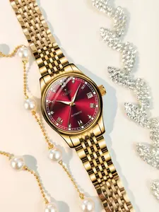 Women's Luxury Automatic Mechanical Watch, Steel Band, Dial, Business Casual Fashion, High-End Women's Wristwatch