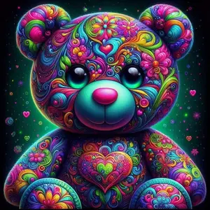 5D DIY Diamond Arts Colorful Painting Kit, Bear Pattern Diamond Arts Colorful Painting without Frame, Handmade Craft Wall Art Decoration, Handmade Gifts