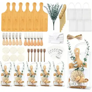 67Pcs 6 Set Bamboo Mini Charcuterie Boards Bulk Cheese Board Gift Set Mini Cutting Boards Party Favors for Baby Shower Wedding Bridal Valentine's Day Housewarming Christmas Birthday