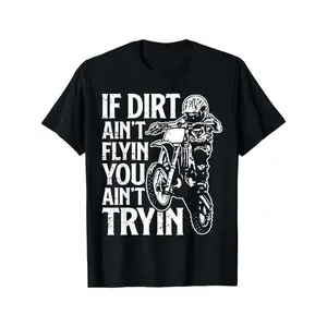 If Dirt Ain't Flying Dirt Biking Motocross Bike T-Shirt - Boys & 100% Cotton Motocross Racing Tee, Motorcross Bike Rider Design, Birthday & Christmas Gift for, Training & Party Outfit for MX Enthusiasts
