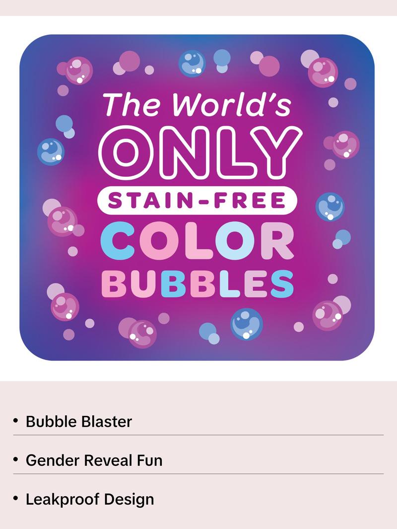 PoppinColorz BlabberMouth Color Bubble Blaster for Baby Gender Reveal Pink & Blue Bubbles Leakproof Easy to Use Batteries Not Included PoppinColorz BlabberMouth Color Bubble Blaster for Baby Gender Reveal Pink & Blue Bubbles Leakproof Easy to Use Batteries Not Included