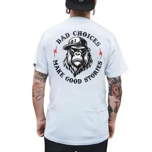 BAD CHOICES MAKE GOOD STORIES Chimpanzee Print Men'S T-Shirt Short Sleeve Menswear TopsFashion	Unisex T-Shirts M-5XL