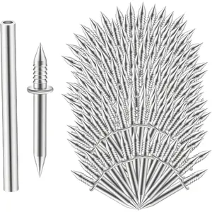 300pcs Double Head Skirting Thread Seamless Nail Double Head Nails Double Side Nails With 3 Installation Barrels for Skirting Seamless Nails Double-Head Screw Solid Wood Baseboard Screws