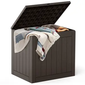 31 Gallon Outdoor Storage Box for Patio & Garden – Waterproof Lockable Deck Box – UV Resistant Resin Bin for Package Delivery, Cushions & Tools – Indoor/Outdoor Use