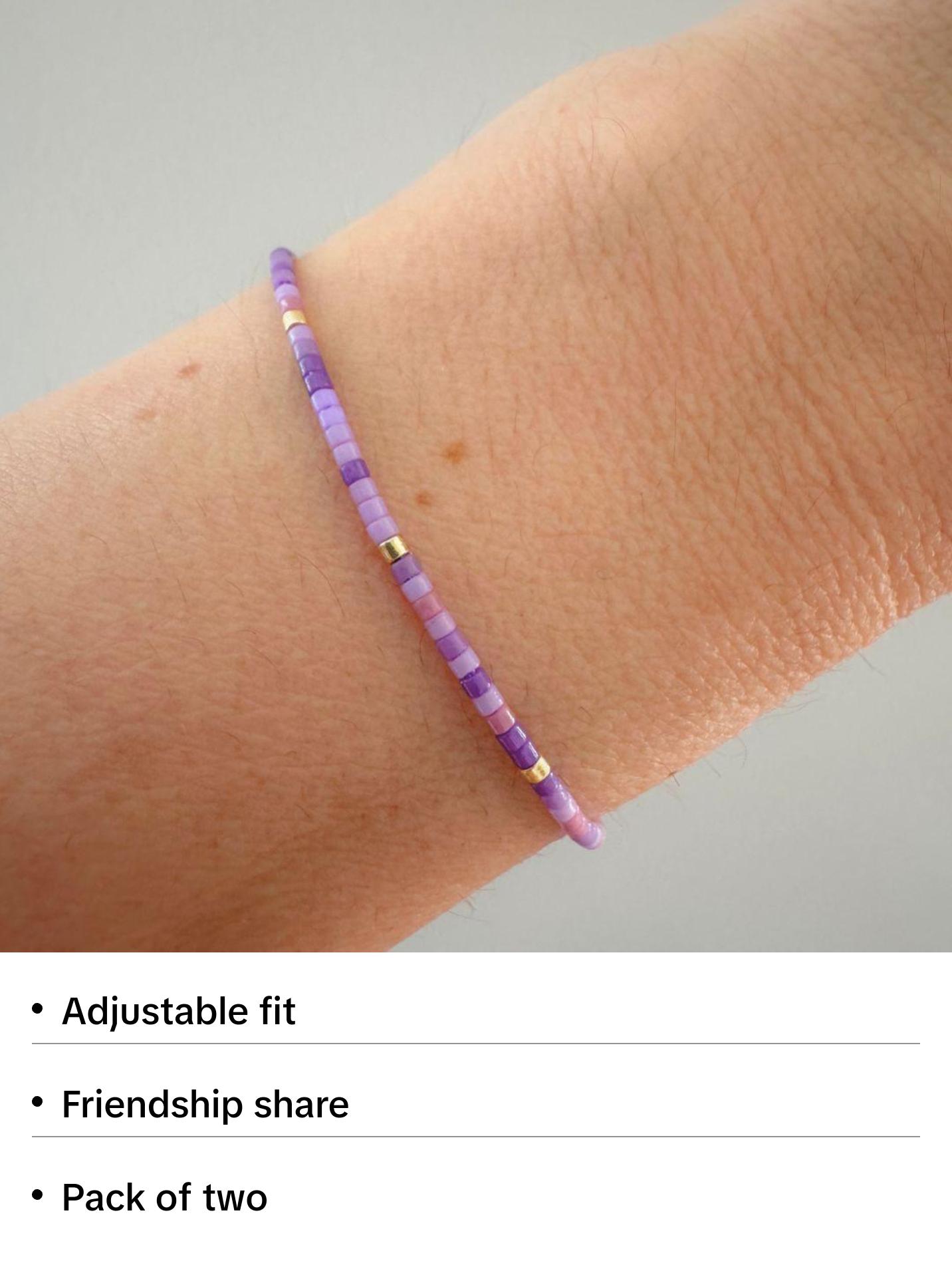 Purple Beaded Friendship Bracelets