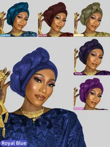 Women's Ethnic Style Turban Hijab Headscarf Hat, Elegant Braided Design, Perfect for Daily Wear, Parties, and Cultural Events