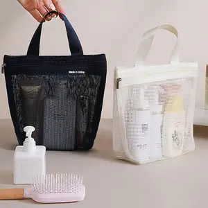 Mesh Handbag with Hollow Storage Bag, Shower Drainage Bag, Portable Makeup Travel Beach Outdoor Sports Bag, Essential Vacation School Supplies, Net Bag