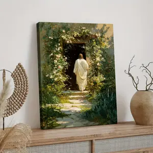 Jesus Christ Walking on Water - Christian Digital Art, Jesus Portrait, 'I Will Walk With Christ' LDS, Jesus Oil Painting, Bible Verse Wall Art