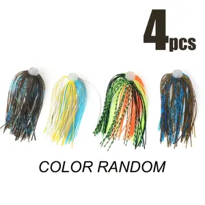 4-Pack Silicone Bellows Fishing Lures, Elastic Silicone Strands, Realistic Mustache Baits, Durable Fish Attractants, Fishing Lures Kit