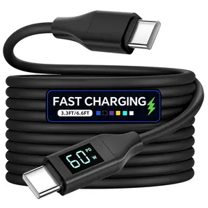 Tpe Data Line with Real-Time Digital Display, USB Charging, Fast Charging Supported, Compatible with Samsung S23, Oneplus, Xiaomi 13, Huawei, Oppo, Apple Series