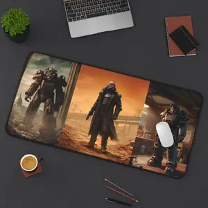 Iconic Fallout Armor Desk Mat Elite Riot Gear, T-60 Power Armor | Gaming Mouse Pad | Wasteland Office Decor