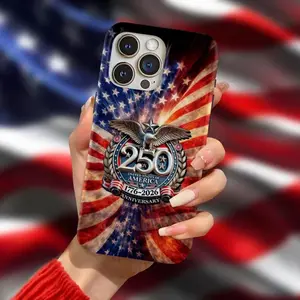 250th Anniversary America Glass Phone Case, 250 Years USA Independence Day Phone Cover, 1776-2026 Semiquincentennial, Easy to Wear, Just Throw It On, Essential Piece, Fits Any Wardrobe
