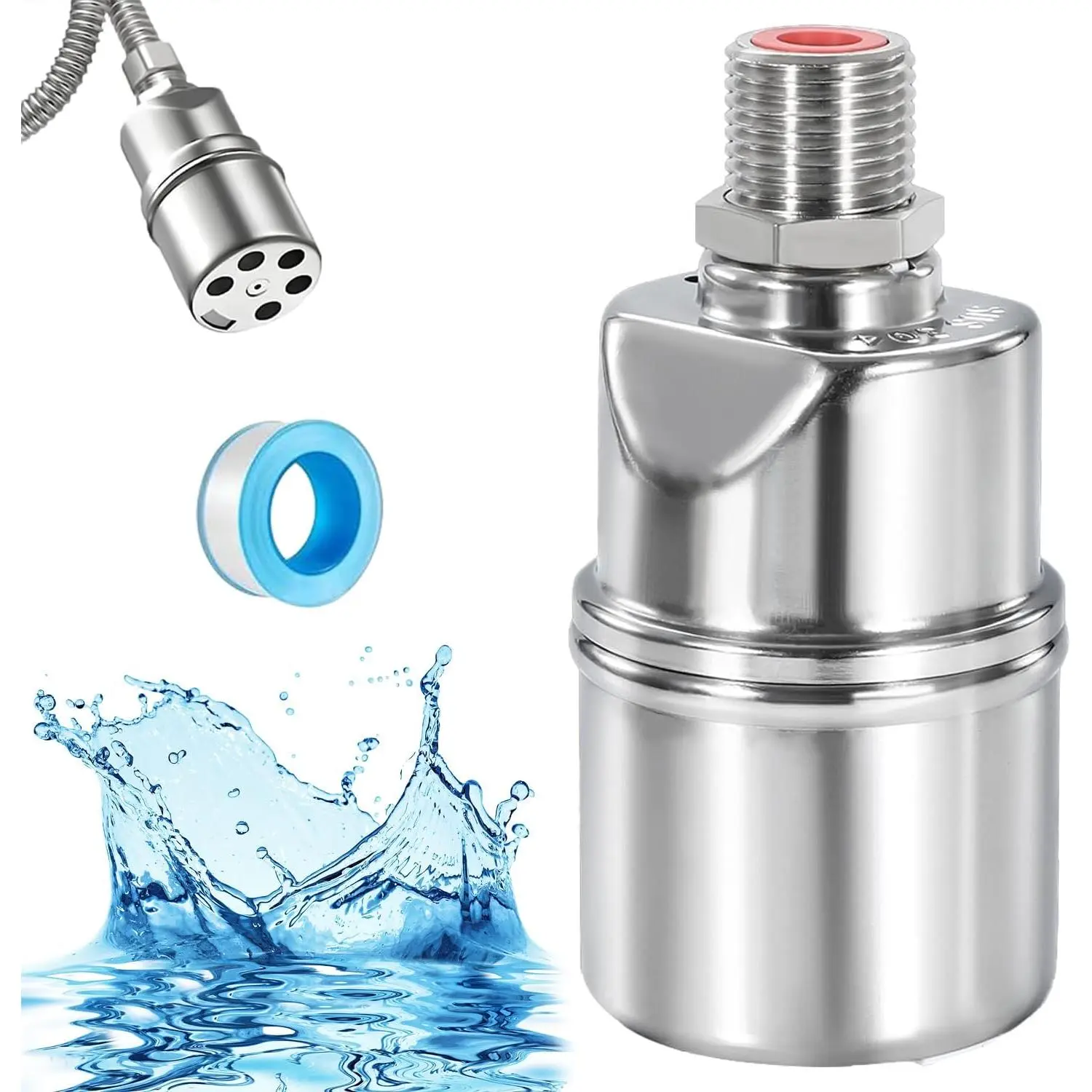 304 Stainless Steel 1/2'' BSP Pipe Thread Ball Float Valve - Auto Water Level Control, Auto Shut-Off, 0°C-100°C Temp, 10psi-150psi Pressure, Easy Maintenance for Outdoor Chicken Coops, Water Tanks, Garden Waterfall