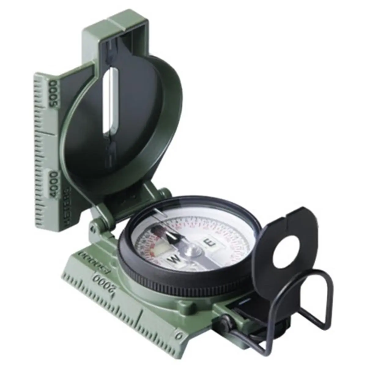 Cammenga Military Phosphorescent Analog Compass - Aluminum Frame, Induction Function, Bi-Directional Rotating Bezel, Dial Graduations, Magnifying Lens, Fully Equipped Adventure Compass for Camping & Hiking Navigation, Phosphorescent Lens