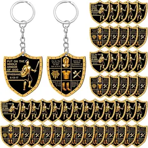 Christian Put on The Whole Armor of God Religious Gifts for Men Bulk Keychain Military Knight Favor Gift