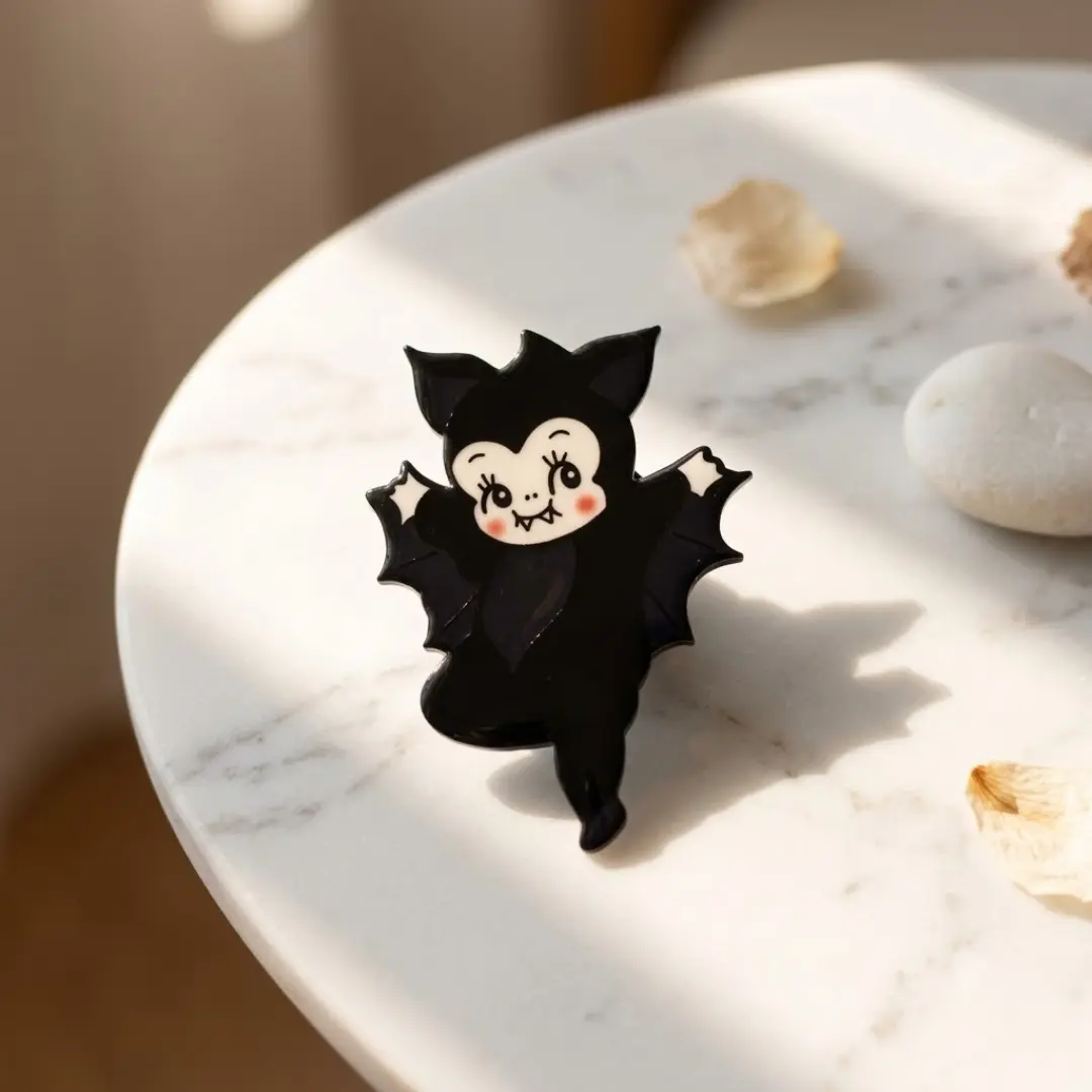 Kewpie Baby Bat Phone Grip Spooky Halloween Style, Kindle Holder, Phone Holder