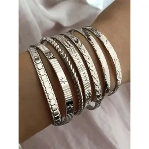 Women's Punk Style Cuff Bangle, Fashionable Open Bangle for Women & Girls, Trendy All-match & Exquisite Jewelry for Birthday Gift, Trendy Stack Bangle