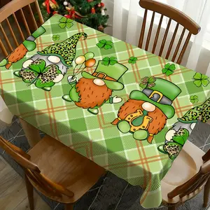 1 pc St Patrick's Day Tablecloth, Perfect for Picnics, Camping, Weddings, Birthdays, Restaurants, Self-Serve Buffets, Washable Home Decor