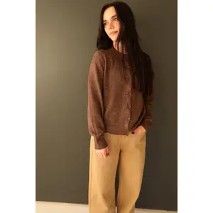 Heidi Chocolate Button Down Cardigan