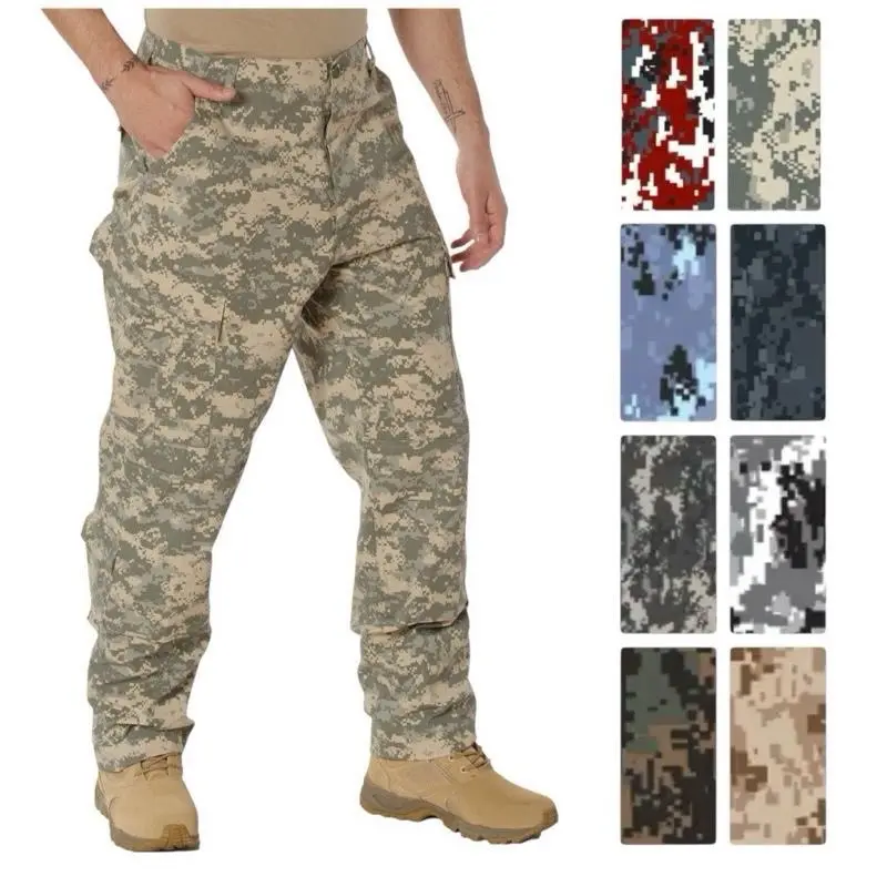 ROTHCO Men's Casual Fit BDU Cargo Pants in ACU Digital Camo, Tactical Cotton Blend with 6 Pockets and Reinforced Seat, Menswear, Camouflage, Acu Digital Camo 8685, Durable Multifunctional Pants, 6 Pockets Design