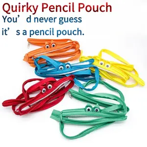 Creative Funny Pencil Case Simple Zipper Large Capacity Monster Pencil Bag, Stylish Stationery Organizer for School & Office Use