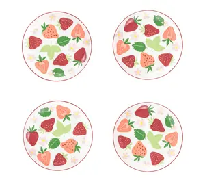 10 Strawberry Street Set of 4 Bella Appetizer Plates