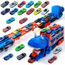 UDROLL Dinosaur Transport Truck Toy for Toddlers – 12 Die-Cast Cars, Transforms into Dino, Perfect Gift for 3-6 Year Old Boys
