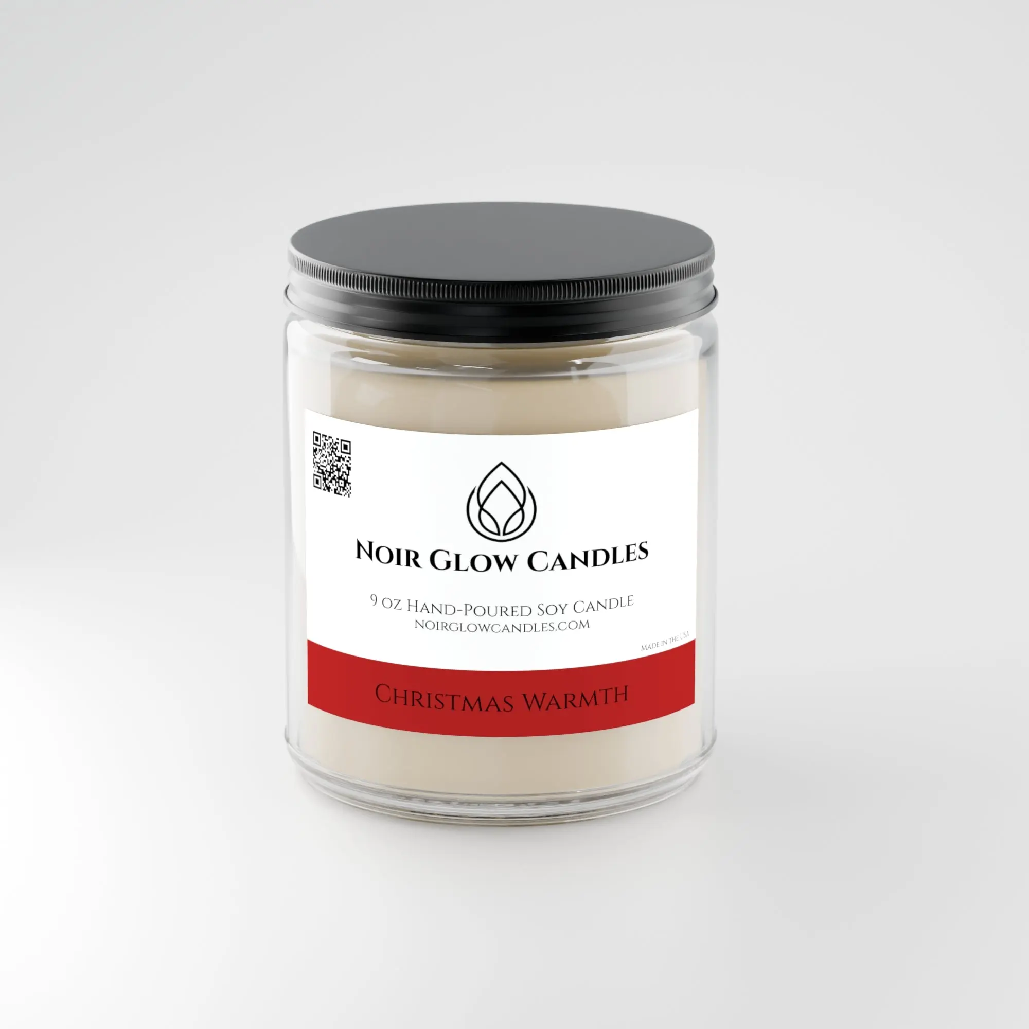Christmas Warmth 9oz Bean-Based Soy Candle - Vanilla Scents, Aroma, Dye-Free, Highly Scented, Smooth Clean Burn, Home Decor & Supplies Room Ambiance Candle