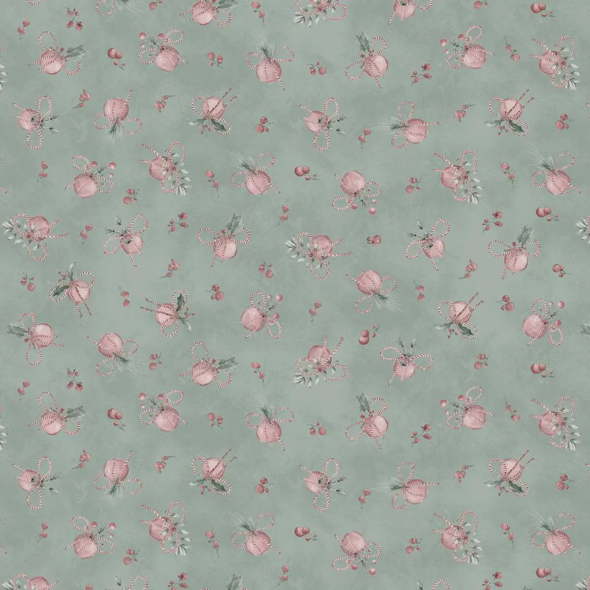 Fabric Studio E Moss Berry Decoration Just a Dusting by the Quarter Yard 9041-62