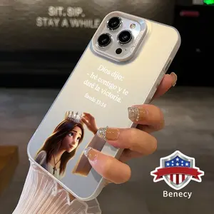 Crowned Grace Pattern Phone Case for iPhone 15 16 14 Pro Max 13 12 11 XR XS Plus Shockproof Anti-Scratch Durable PC Back Protection Cover Cellphone Protective Smartphone Casing