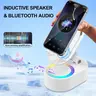 AKLLCCR Wireless Bluetooth Speaker Music Audio Phone Cell Phone Holder Box 5in1 Emergency Rechargeable (5000mAh) With Colorful Ambient Light 300° Foldable for Tablet iPhone Android