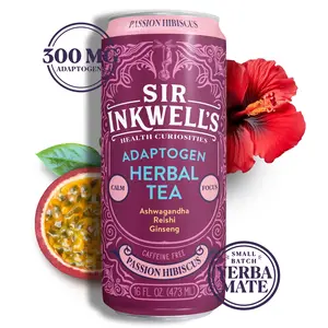 Adaptogen Infused Passion & Hibiscus Herbal Tea (12 Cans)