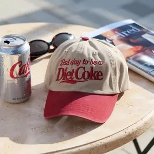 Trendy "Bad Day To Be a Diet Coke" Embroidered Dad Cap Funny Summer Baseball Hat for Soda Lovers Lightweight Breathable Cotton Adjustable One-Size-Fits-Most Perfect Gift, Unisex Clothes,summervibes