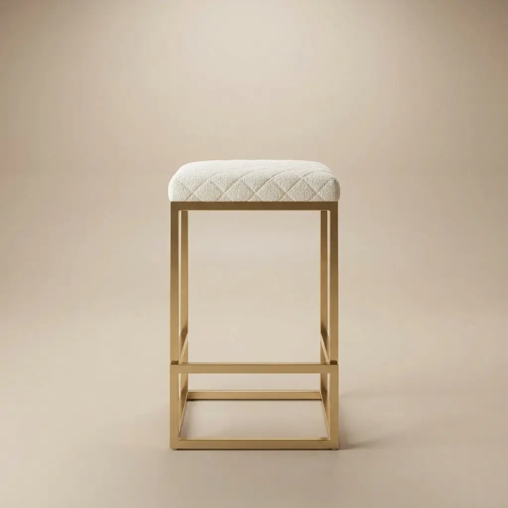 Felicia Beige Boucle Counter Stool