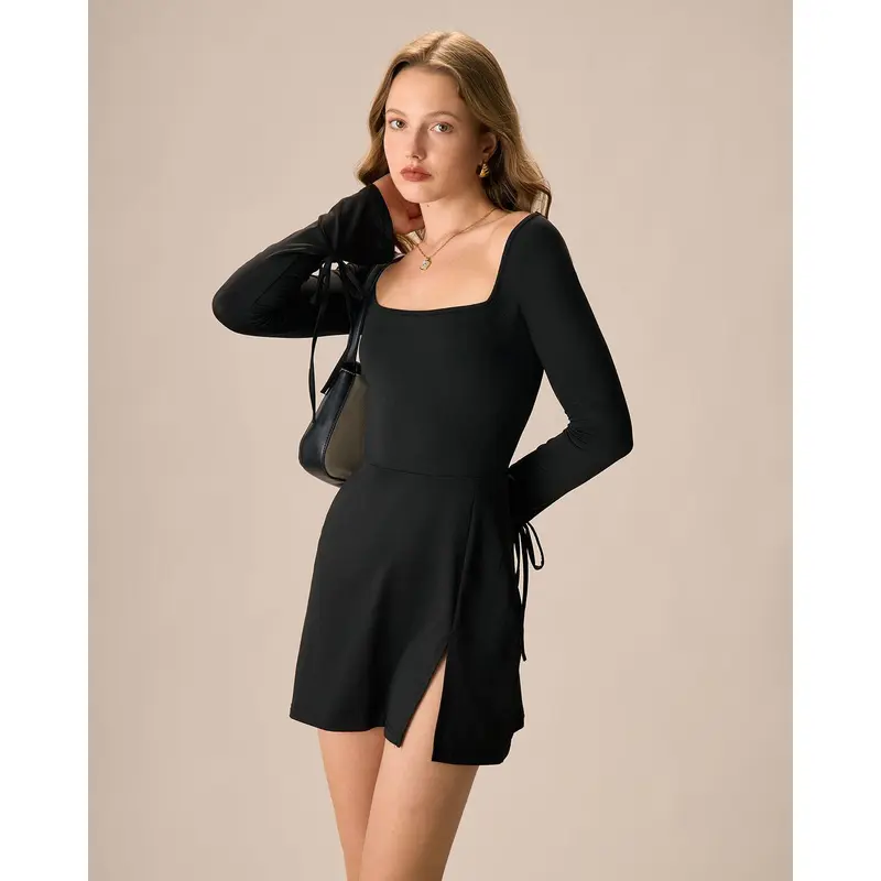 loose top fitted bottom dress Midi EMILIE linen Nathalia is an elegant off Fitted dress with draped waist