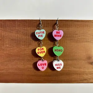 Candy Heart Earrings | 3D Printed