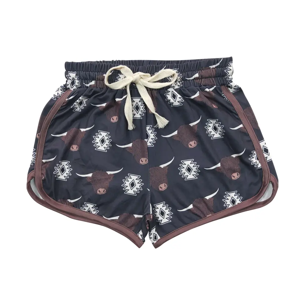 Age-Specialized Boys' Shorts - Toddler Boys Western Cow-Style Mid-Waist Casual Comfy Animal-Print Milk Silk Bottoms (SS0087)