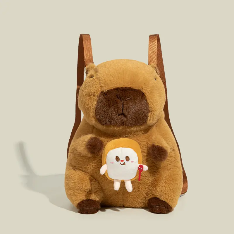 13 Inch caybara Capybara Plush Backpack, Backpack For Women, Bag, Can Store Cell Phone, Wallet And Keys, Capybara Plush Backpack, Cpaybara Stuffed, Stuffed Animals, Plush, Toys, Plush Animals, Gifts For Girls peluche  capybara cute anime doll