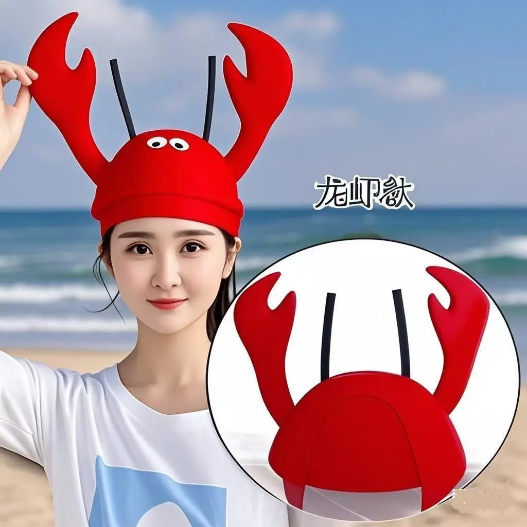 Lobster Crab Hat Christmas Halloween Party Performance Props Festive Costume Headwear for Adults Kids