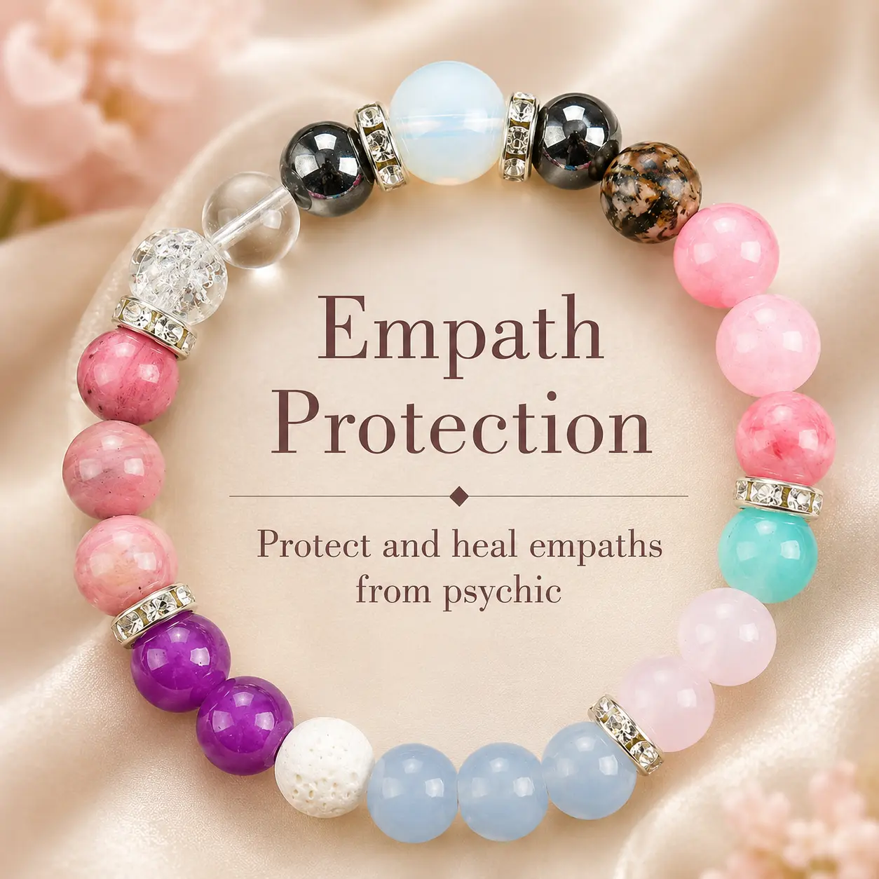 Women's Handmade Baroque Elastic Bead Bracelet - 3-Stone Bangle with Rose Quartz, Tiger's Eye Crystal Stones, Empath Protection, 15-20cm Female Arm Candy, Infused with Energy, Handmade Crystals, Daily Wear Gifts, Arm Candy Accessories, Beads, Lightweight,