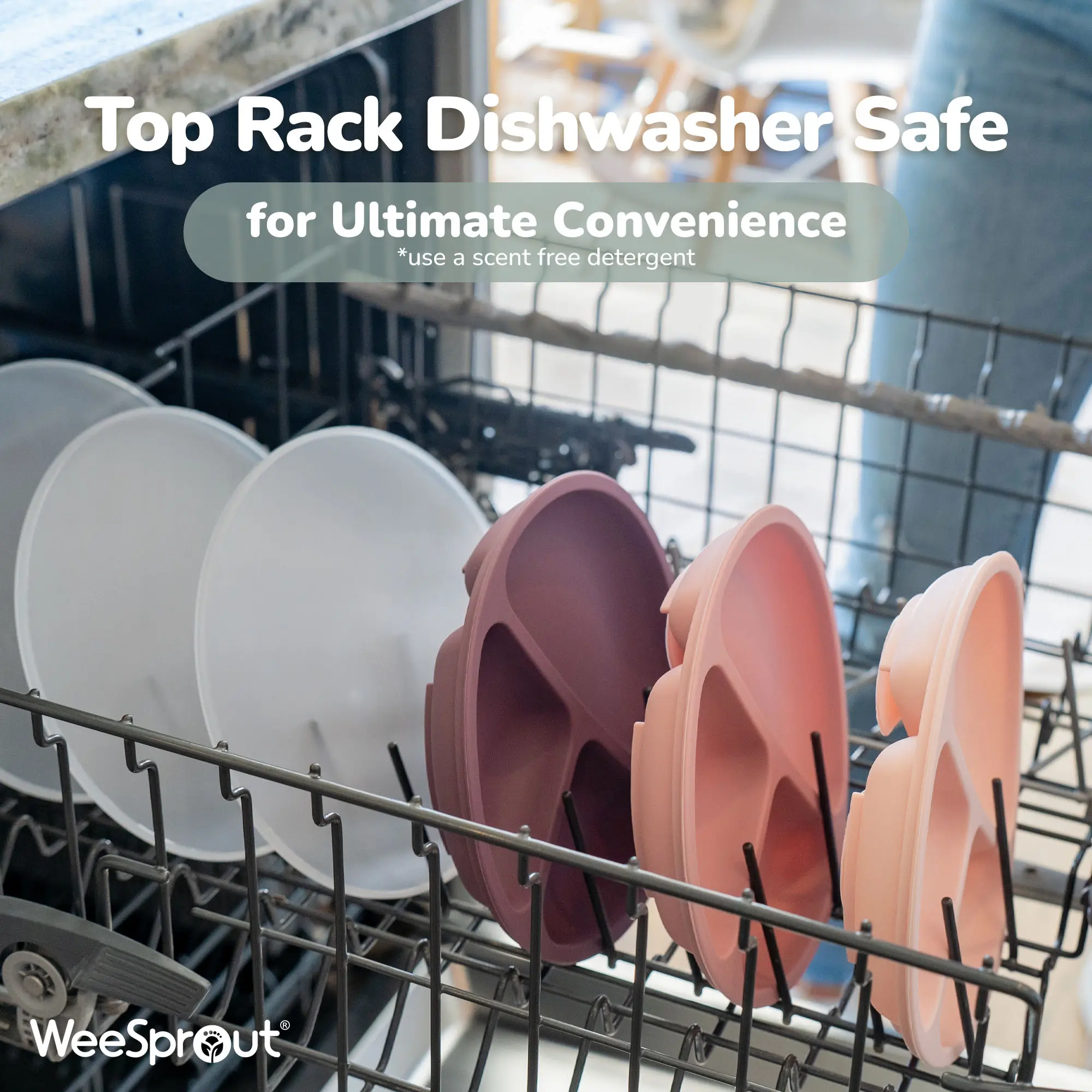 WeeSprout Baby Plates with Lids, Food Grade Silicone Divided Plates for Kids - 3 Pack WeeSprout Baby Plates with Lids, Food Grade Silicone Divided Plates for Kids - 3 Pack