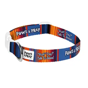 Paws & Pray Encouraging Prayer Pet Collar, Adjustable Length 11"-18", Plastic Dog & Cat Collar Accessory